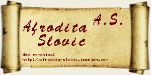 Afrodita Slović vizit kartica